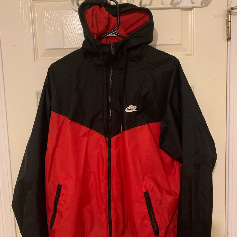 Red & Black Nike Sportswear Men's Windrunner Jacket